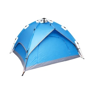 Cort camping 2 persoane albastru pliabil automat pop-up 2 intrari, impermeabil cu protectie UV si plasa anti-insecte 200x200x145cm, BRECKNER GERMANY, BK76203A - Img 5