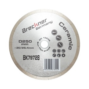 Disc diamantat continuu fractionat 250x30/25.4mm, segment 10mm pentru gresie, faianta, ceramica dura, marmura Breckner Germany, BRECKNER GERMANY, BK79728