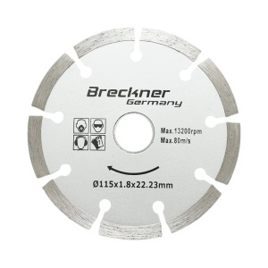Disc diamantat segmentat 115x1.8x22.23mm, taiere uscata pentru beton, piatra, caramida Breckner Germany, BRECKNER GERMANY, BK87056
