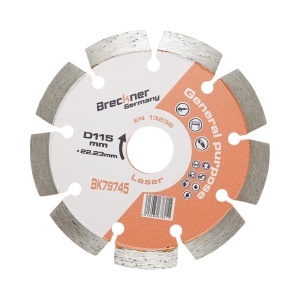 Disc diamantat segmentat 115x22.23mm, segment 10mm pentru caramida, beton, zidarie, boltari, piatra Breckner Germany, BRECKNER GERMANY, BK79745