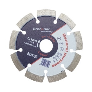 Disc diamantat segmentat 125x22.23mm, segment 12mm pentru beton, pavele, mozaic, boltari, caramida Breckner Germany, BRECKNER GERMANY, BK79753