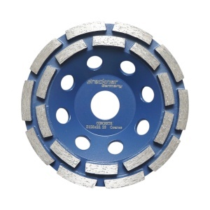 Disc diamantat segmentat tip cupa 125x22.23, dublu rand grosier, standard CONCRETE pentru slefuire beton, piatra, mozaic Breckner Germany, BRECKNER GERMANY, BK79786
