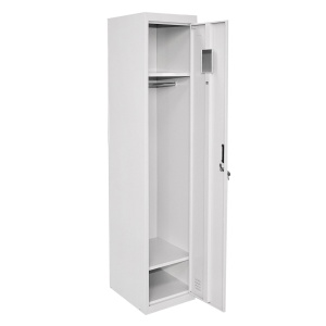 Dulap metalic fiset dublu tip vestiar 1800x450x380mm cu usa securizata, 2 rafturi, bara, oglinda si ventilatie, gri, Cod: BK92943, Brand: BRECKNER GERMANY - Img 4