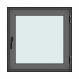Fereastra 100x100cm, 1 canat, antracit, dreapta si rabatare, Klass, 7cm, 6 camere, 2 garnituri - Img 1