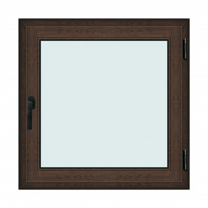 Fereastra 100x100cm, 1 canat, wenge (tabac), dreapta si rabatare, Klass, 7cm, 6 camere, 2 garnituri