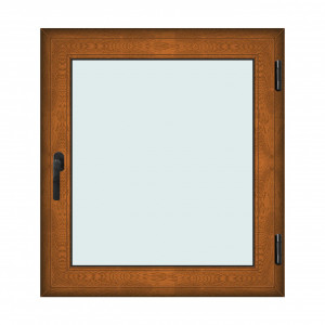 Fereastra 100x110cm, 1 canat, maro, stejar auriu, dreapta si rabatare, Klass, 7cm, 6 camere, 2 garnituri - Img 1