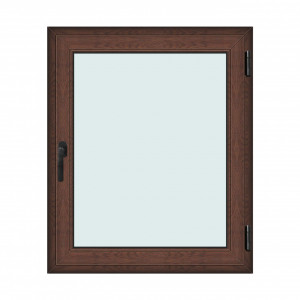 Fereastra 100x120cm, 1 canat, maro, nuc, dreapta si rabatare, Klass, 7cm, 6 camere, 2 garnituri