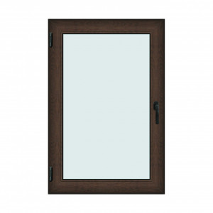 Fereastra 100x150cm, 1 canat, wenge (tabac), stanga si rabatare, Klass, 7cm, 6 camere, 2 garnituri