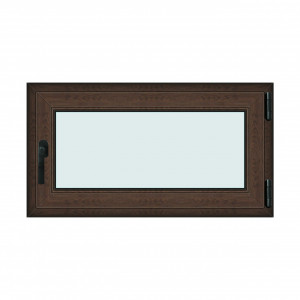 Fereastra 110x60cm, 1 canat, wenge (tabac), dreapta si rabatare, Klass, 7cm, 6 camere, 2 garnituri