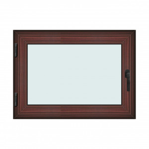 Fereastra 110x80cm, 1 canat, mahon, stanga si rabatare, Klass, 7cm, 6 camere, 2 garnituri