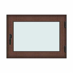 Fereastra 110x80cm, 1 canat, maro, nuc, dreapta si rabatare, Klass, 7cm, 6 camere, 2 garnituri - Img 1