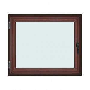 Fereastra 120x100cm, 1 canat, mahon, stanga si rabatare, Klass, 7cm, 6 camere, 2 garnituri