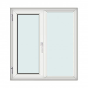 Fereastra 120x130cm, 2 canate, alb, stanga si rabatare, Klass, 7cm, 6 camere, 2 garnituri - Img 1