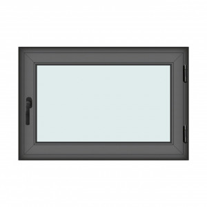 Fereastra 120x80cm, 1 canat, antracit, dreapta si rabatare, Klass, 7cm, 6 camere, 2 garnituri