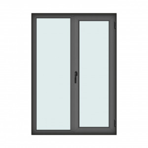 Fereastra 140x200cm, 2 canate, antracit, dreapta si rabatare, Klass, 7cm, 6 camere, 2 garnituri - Img 1