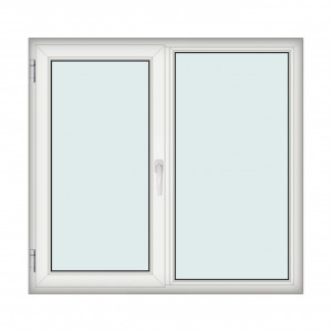 Fereastra 150x140cm, 2 canate, alb, stanga si rabatare, Klass, 7cm, 6 camere, 2 garnituri - Img 1