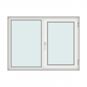 Fereastra 160x120cm, 2 canate, alb, dreapta si rabatare, Klass, 7cm, 6 camere, 2 garnituri - Img 1