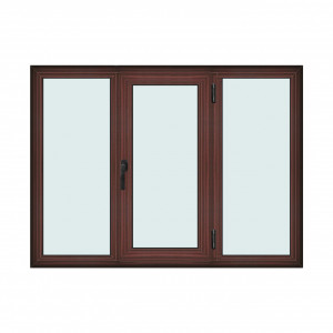 Fereastra 175x130cm, 3 canate, mahon, dreapta si rabatare, Klass, 7cm, 6 camere, 2 garnituri - Img 1