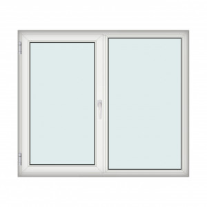 Fereastra 175x150cm, 2 canate, alb, stanga si rabatare, Klass, 7cm, 6 camere, 2 garnituri - Img 1