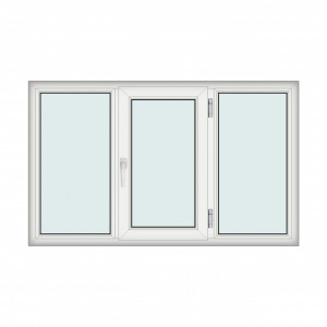 Fereastra 180x110cm, 3 canate, alb, dreapta si rabatare, Klass, 7cm, 6 camere, 2 garnituri - Img 1