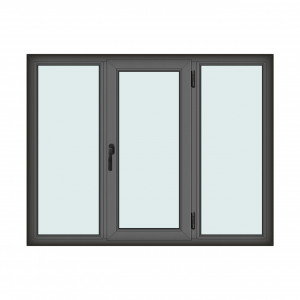 Fereastra 180x140cm, 3 canate, antracit, dreapta si rabatare, Klass, 7cm, 6 camere, 2 garnituri