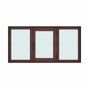 Fereastra 200x100cm, 3 canate, mahon, dreapta si rabatare, Klass, 7cm, 6 camere, 2 garnituri