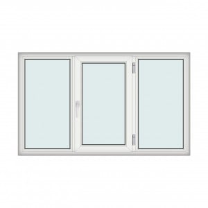 Fereastra 200x120cm, 3 canate, alb, dreapta si rabatare, Klass, 7cm, 6 camere, 2 garnituri - Img 1