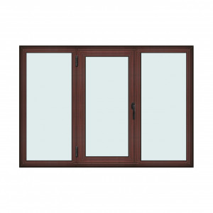 Fereastra 200x140cm, 3 canate, mahon, stanga si rabatare, Klass, 7cm, 6 camere, 2 garnituri