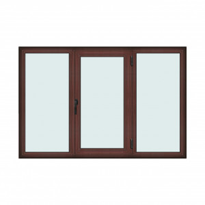 Fereastra 210x140cm, 3 canate, mahon, dreapta si rabatare, Klass, 7cm, 6 camere, 2 garnituri