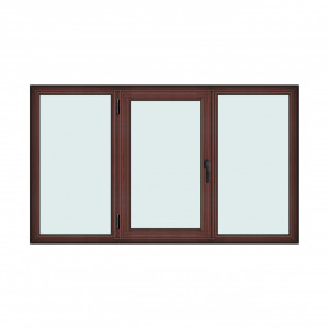 Fereastra 220x130cm, 3 canate, mahon, stanga si rabatare, Klass, 7cm, 6 camere, 2 garnituri - Img 1