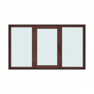 Fereastra 240x140cm, 3 canate, mahon, stanga si rabatare, Klass, 7cm, 6 camere, 2 garnituri - Img 1
