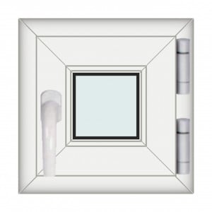 Fereastra 40x40cm, 1 canat, alb, dreapta, Klass, 7cm, 6 camere, 2 garnituri - Img 1