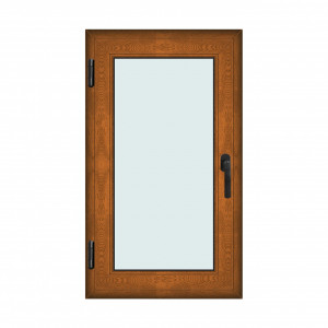 Fereastra 70x120cm, 1 canat, maro, stejar auriu, stanga si rabatare, Klass, 7cm, 6 camere, 2 garnituri