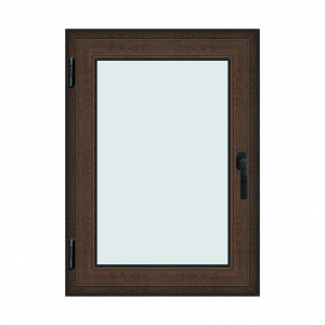 Fereastra 80x110cm, 1 canat, wenge (tabac), stanga si rabatare, Klass, 7cm, 6 camere, 2 garnituri