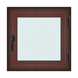 Fereastra 80x80cm, 1 canat, mahon, dreapta si rabatare, Klass, 7cm, 6 camere, 2 garnituri