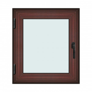 Fereastra 80x90cm, 1 canat, mahon, stanga si rabatare, Klass, 7cm, 6 camere, 2 garnituri