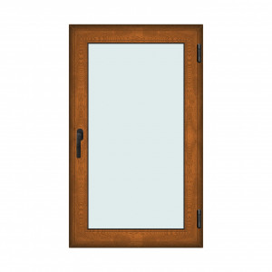Fereastra 90x150cm, 1 canat, maro, stejar auriu, dreapta si rabatare, Klass, 7cm, 6 camere, 2 garnituri