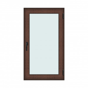 Fereastra 90x160cm, 1 canat, maro, nuc, dreapta si rabatare, Klass, 7cm, 6 camere, 2 garnituri