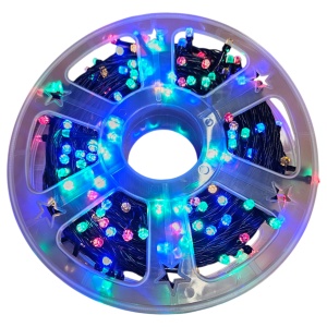 Instalație de Crăciun – Rolă 50 m Real, 240 LED V8 „Diamant”, 8 Jocuri de Lumini, Multicolor, Interior/Exterior