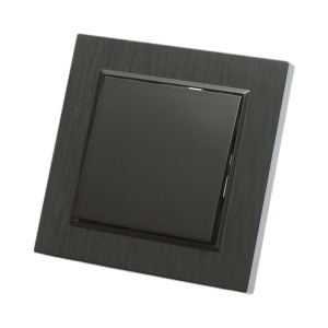 Intrerupator simplu negru incastrat 220V, 10AX, ABS 80x80mm, DISRP35