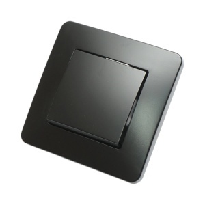 Intrerupator simplu negru incastrat 220V, 10AX, PC 80x80mm, DISRP63