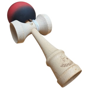 Kendama Grip din Lemn – 18 cm, Bilă Cauciucată Antiderapantă, Model Colorat Degradé - partea superioara Violet - Img 5