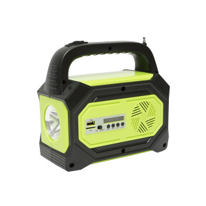 Kit iluminat portabil LED, cu 3 becuri/proiector, radio FM, MP3, panou solar si baterie 6V, 4.5 Ah, pentru pescuit camping, GD-8073, Cod: DISLK23, Gdplus - Img 3