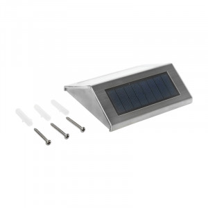 Lampa LED 3x0,06W pentru scari si gard cu panou solar 4W, baterie 3.2V si carcasa inox satinat, Cod: BK69211 Echivalență: DISDW31, Breckner Germany