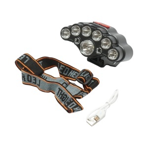 Lanterna frontala de cap cu 9 LED-uri, 4 moduri iluminare, reincarcabila USB, BK92606 - Img 3