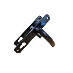 Maner usa, aluminiu, cu arc, latime sild 35mm, interax 92mm, negru, reversibil, tija si suruburi incluse, Glasspandoor - Img 1