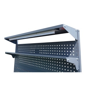 Masa, banc de lucru atelier cu priza 220V, panou perforat si iluminat LED 1500x750x800+1000mm, Cod: DISSY63, - Img 6
