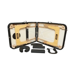 Masa de masaj pliabila portabila 3 zone, cadru lemn, spuma 5cm, inaltime 55-76cm, piele ecologica neagra 60x213cm THOR, THOR, 40TH436 - Img 6