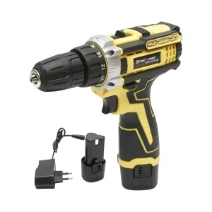 Masina de insurubat si gaurit cu 2 acumulatori 12V, 1.5Ah Li-ion, cuplu 25Nm, mandrina 10mm, 0-350/1350rpm Breckner Germany, BRECKNER GERMANY, BK76887