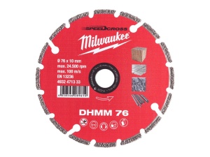 MILWAUKEE Disc diamantat de tăiere 76 x 1,2 x 2,2 x 10 mm segmentat DHMM - Img 1